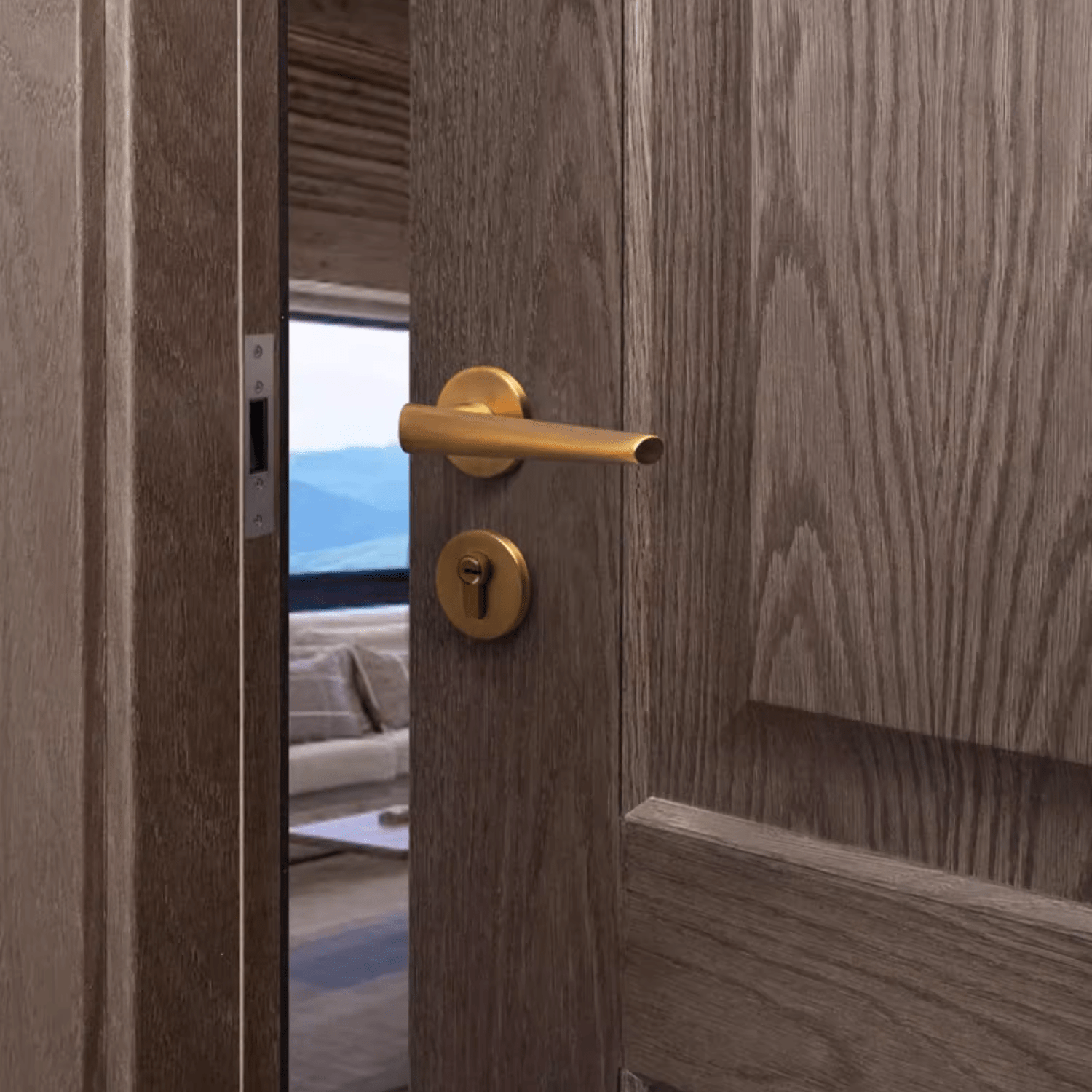 Goo-Ki Nordic Silent Door Lock Bedroom Door Handle Interior Security Door Lock Set