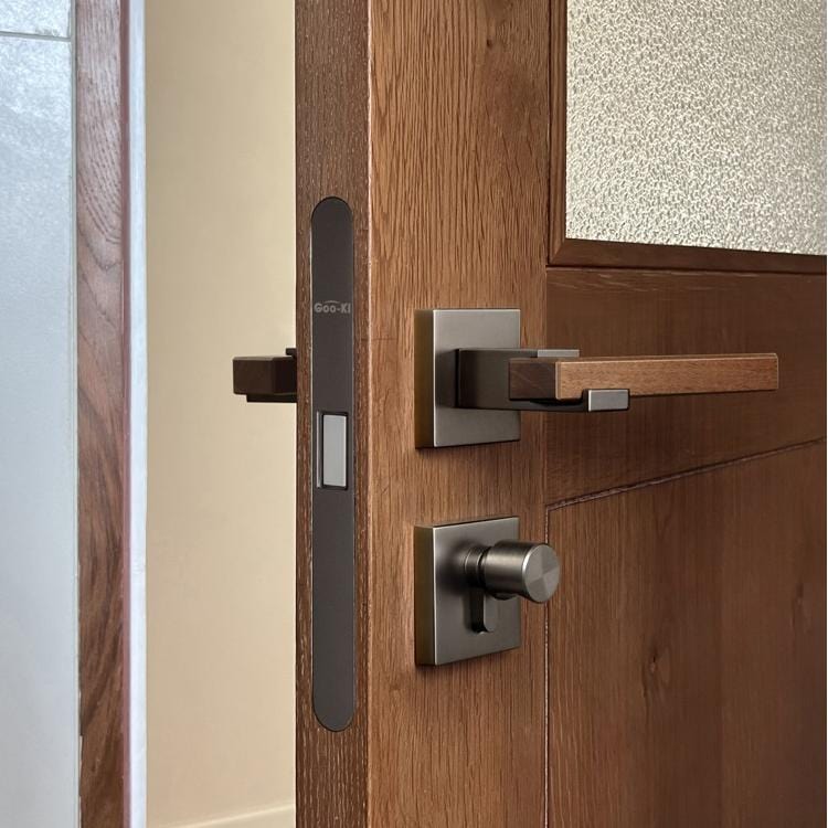 Goo-Ki North America Cherry Wood Door Handle Set for Bedroom Household Black Walnut Door Lock