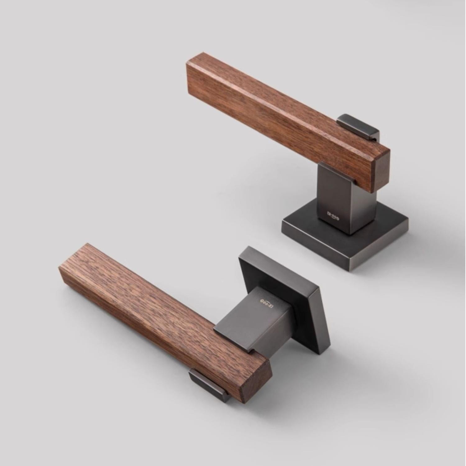 Goo-Ki North America Cherry Wood Door Handle Set for Bedroom Household Black Walnut Door Lock