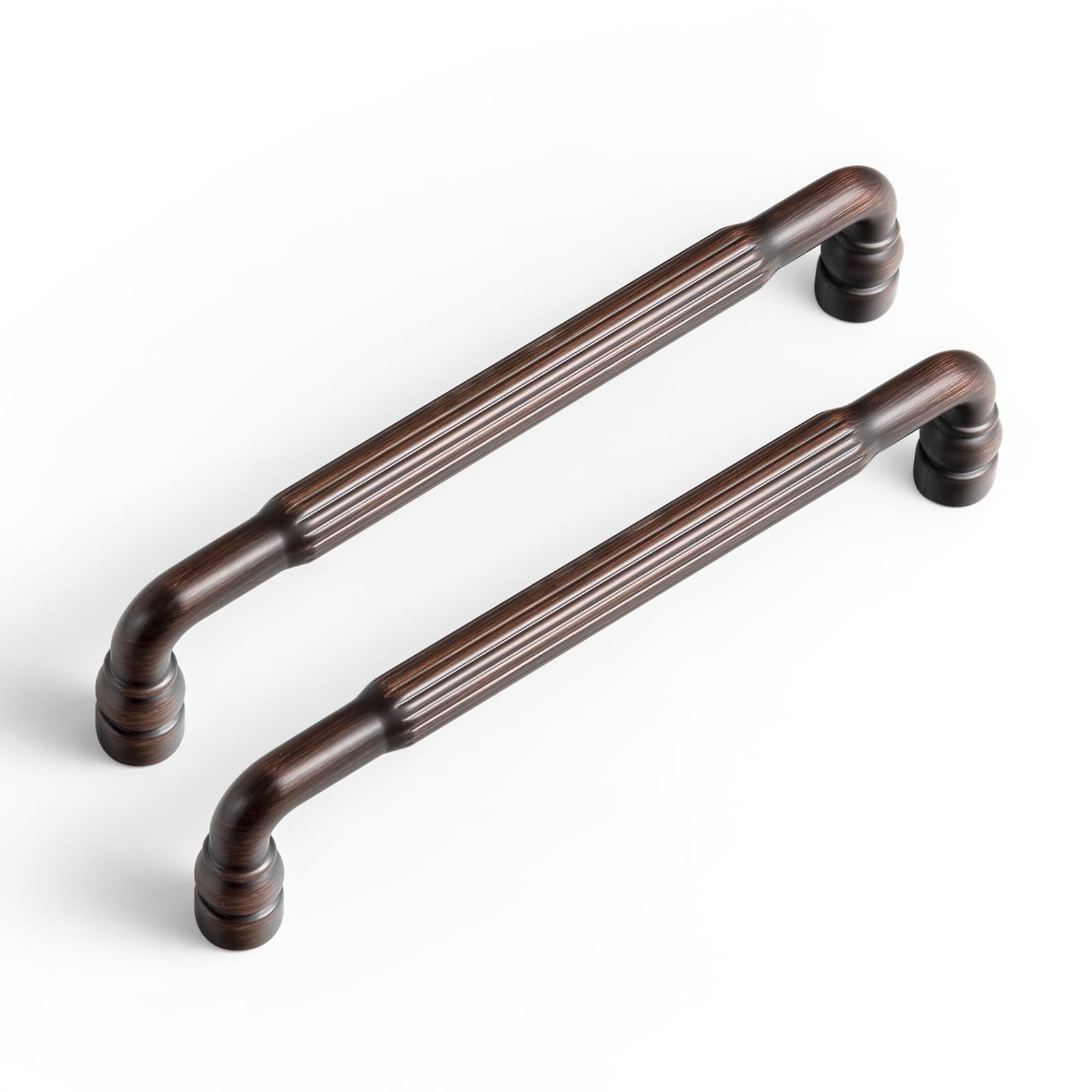 Goo-Ki Oil Rubbed Bronze / 5'' Hole Center / 6 Pack Industrial Decorative Cabinet Pulls Unique L-shaped Drawer Handles with Textured Grip