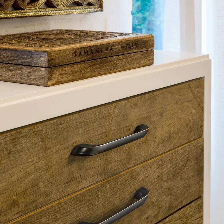 Goo-Ki Oil-Rubbed Bronze / 6.3''/7.6'' Hole Center / 6 Pack Oil Rubbed Bronze Cabinet Handles Rustic Dual Mount 6.3''/7.6'' Hole Center Drawer Pulls
