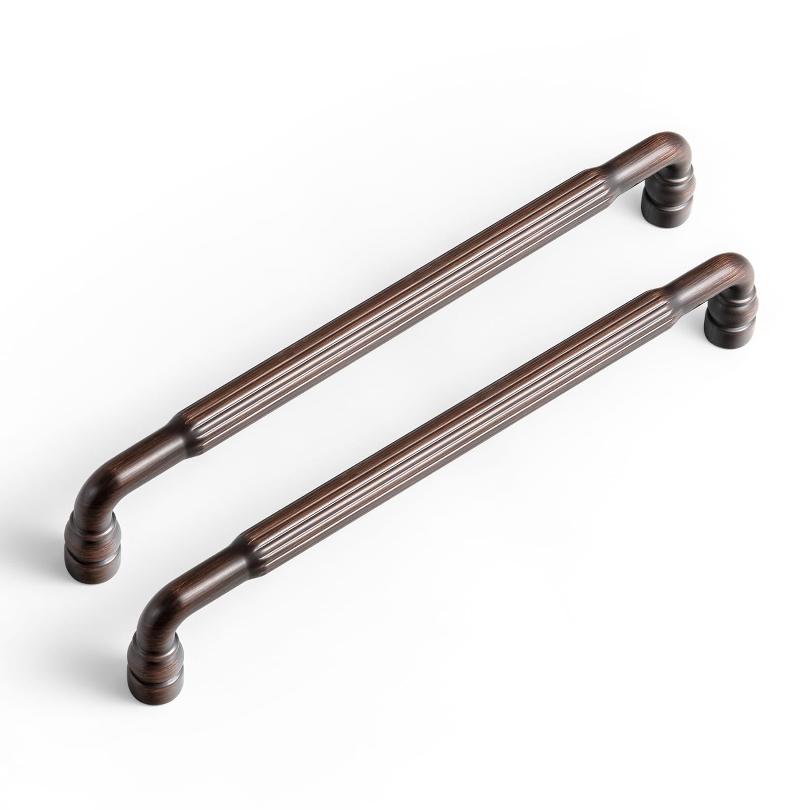 Goo-Ki Oil Rubbed Bronze / 7.6'' Hole Center / 6 Pack Industrial Decorative Cabinet Pulls Unique L-shaped Drawer Handles with Textured Grip