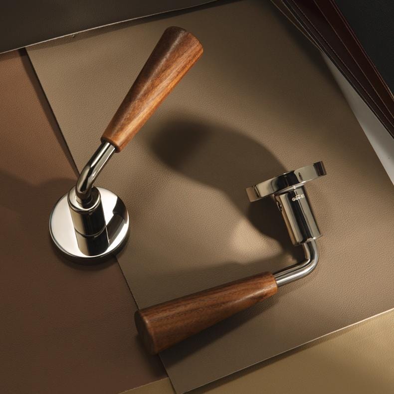 Goo-Ki Original Design Retro Style Magnetic Bedroom Door Lock Black Walnut Vintage Wooden Door Lock