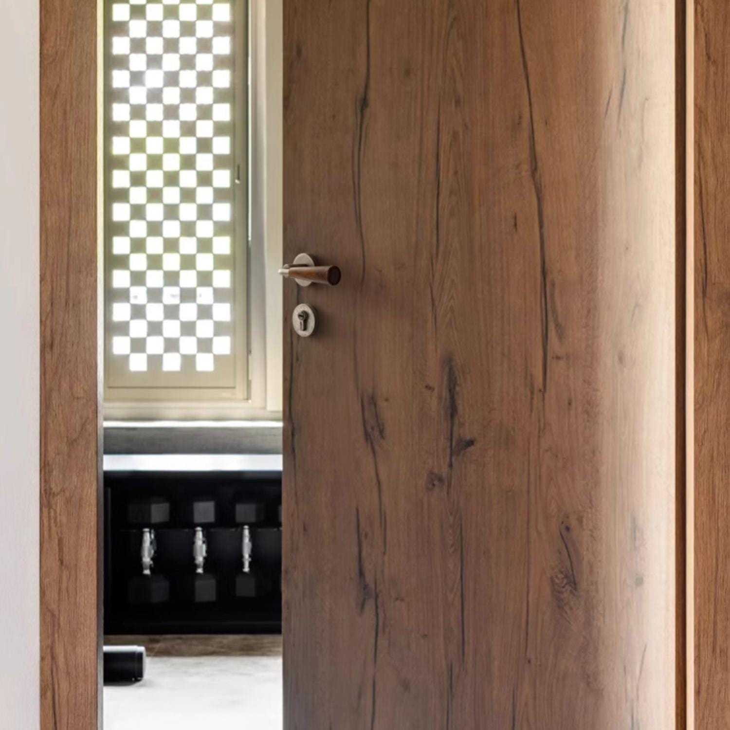 Goo-Ki Original Design Retro Style Magnetic Bedroom Door Lock Black Walnut Vintage Wooden Door Lock