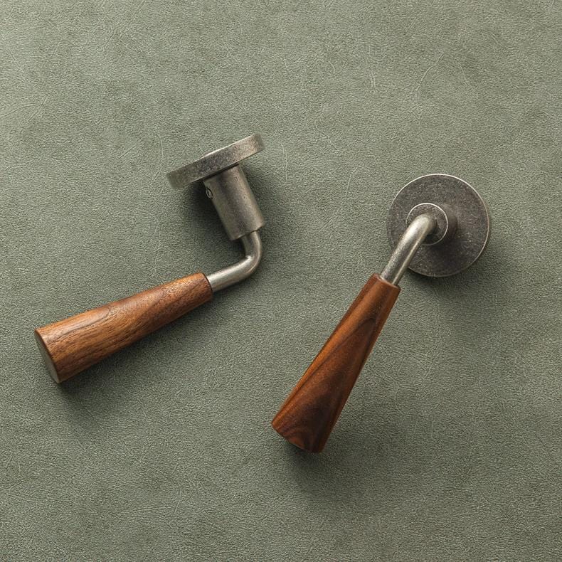 Goo-Ki Original Design Retro Style Magnetic Bedroom Door Lock Black Walnut Vintage Wooden Door Lock