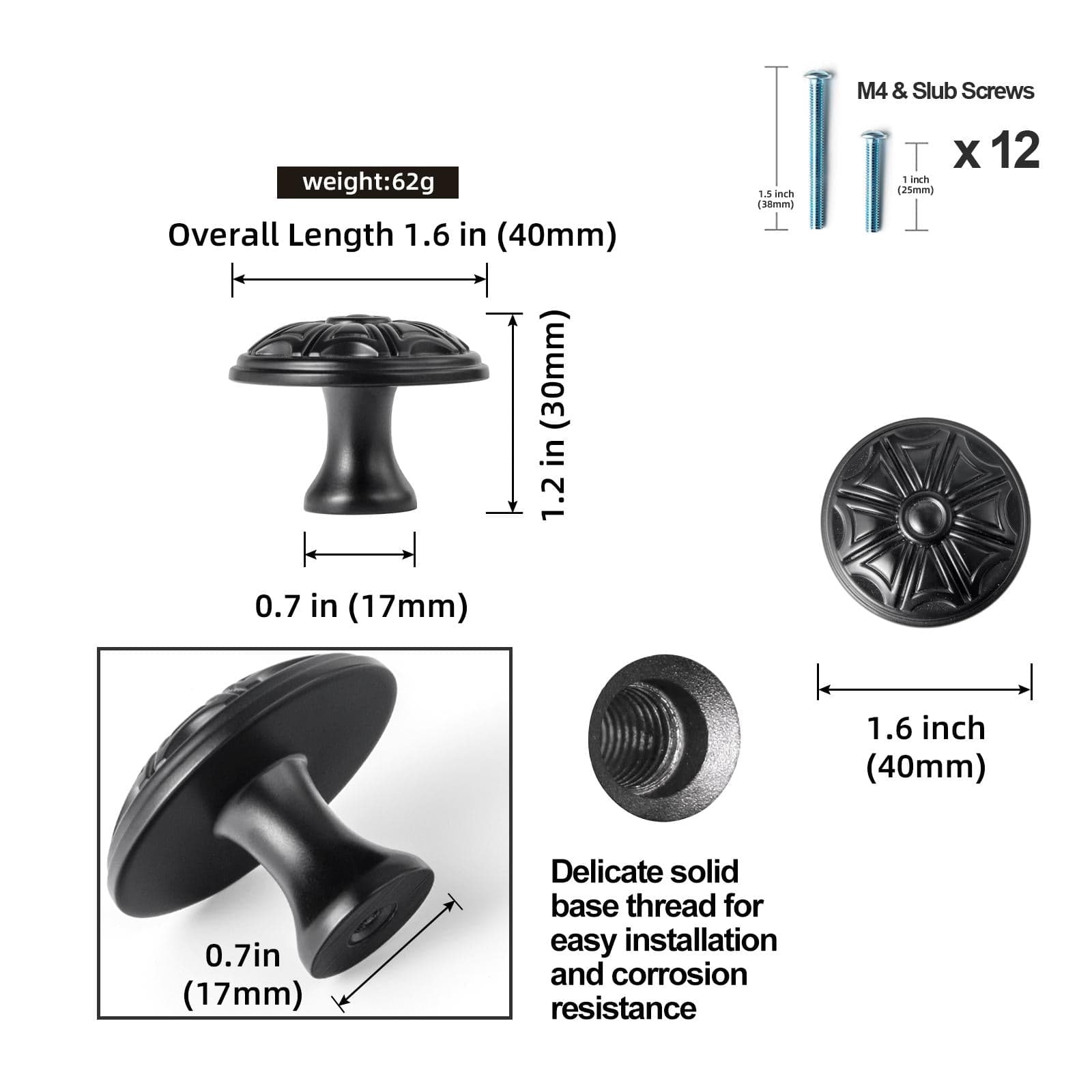 Goo-Ki Ornate Decorative Drawer Knobs Intricately Design Exquisite Cabinet Knobs