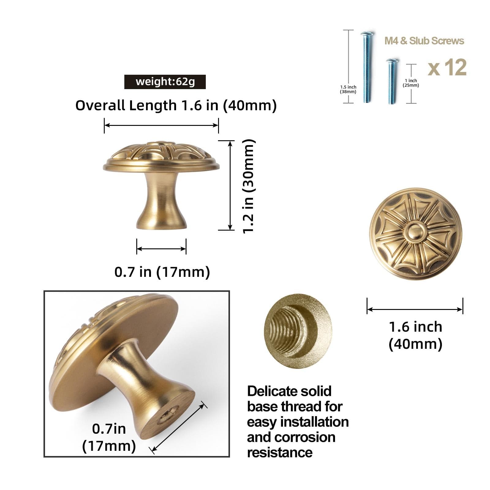 Goo-Ki Ornate Decorative Drawer Knobs Intricately Design Exquisite Cabinet Knobs
