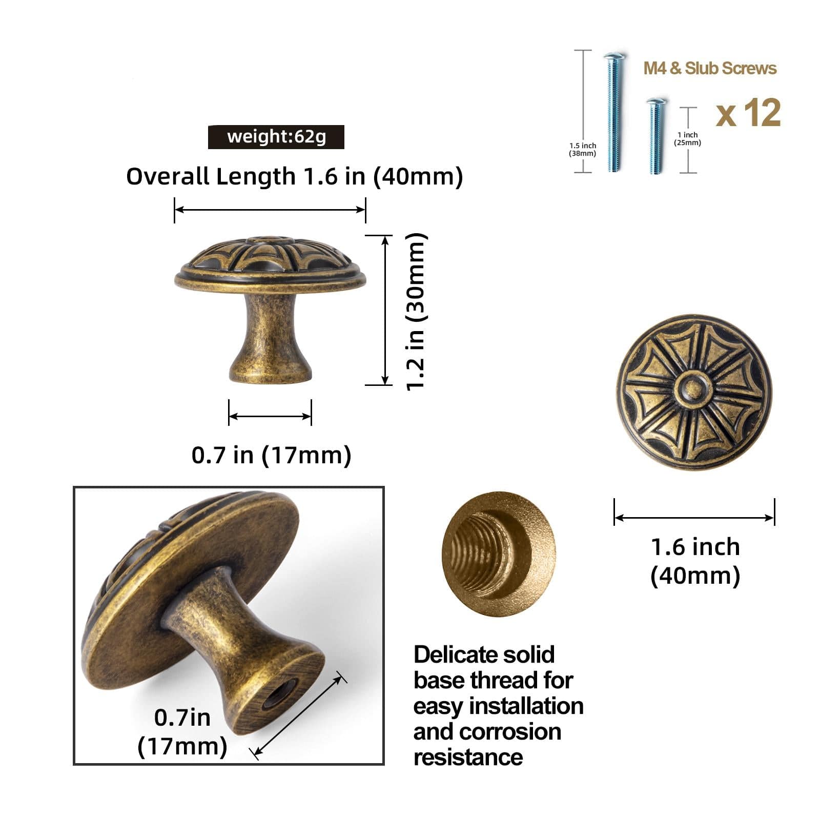 Goo-Ki Ornate Decorative Drawer Knobs Intricately Design Exquisite Cabinet Knobs