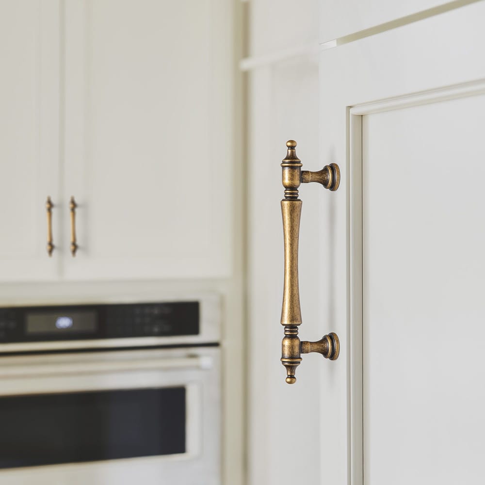 Goo-Ki Ornate Tapered Cabinet Handle with Sculpted Detailing Vintage Hardware for Kitchen