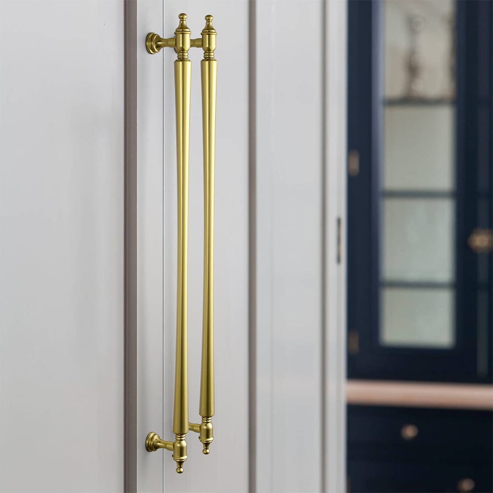 Goo-Ki Ornate Tapered Cabinet Handle with Sculpted Detailing Vintage Hardware for Kitchen