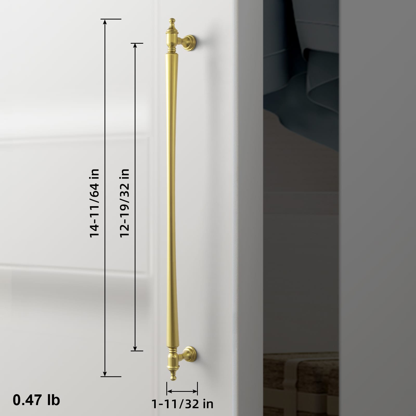 Goo-Ki Ornate Tapered Cabinet Handle with Sculpted Detailing Vintage Hardware for Kitchen