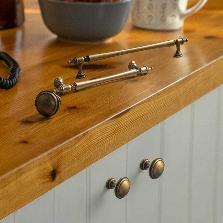 Goo-Ki Ornate Tapered Cabinet Handle with Sculpted Detailing Vintage Hardware for Kitchen