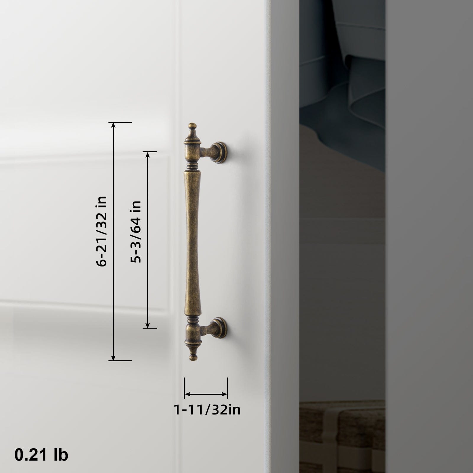 Goo-Ki Ornate Tapered Cabinet Handle with Sculpted Detailing Vintage Hardware for Kitchen