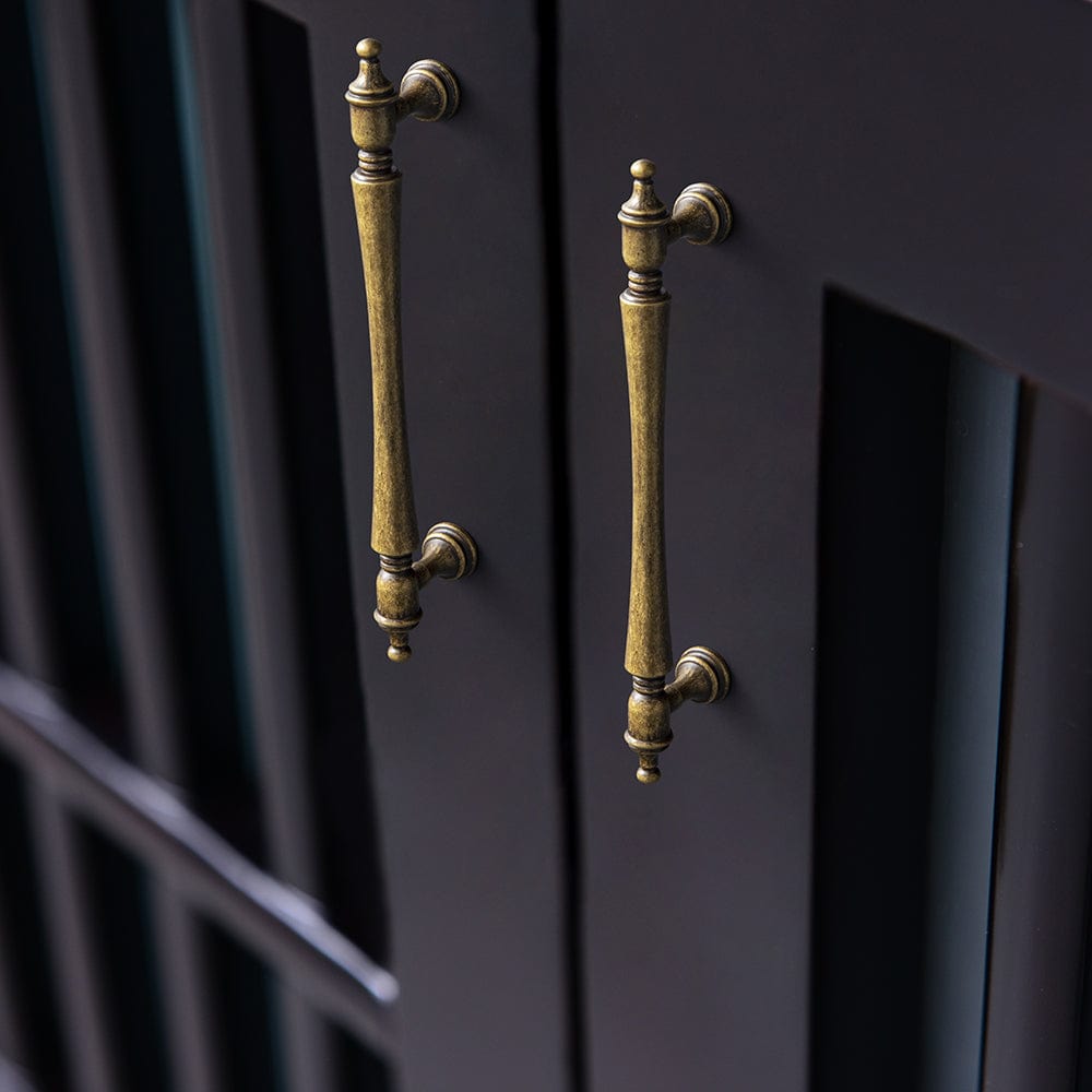 Goo-Ki Ornate Tapered Cabinet Handle with Sculpted Detailing Vintage Hardware for Kitchen