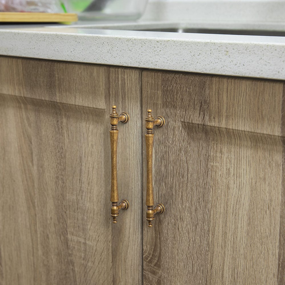 Goo-Ki Ornate Tapered Cabinet Handle with Sculpted Detailing Vintage Hardware for Kitchen