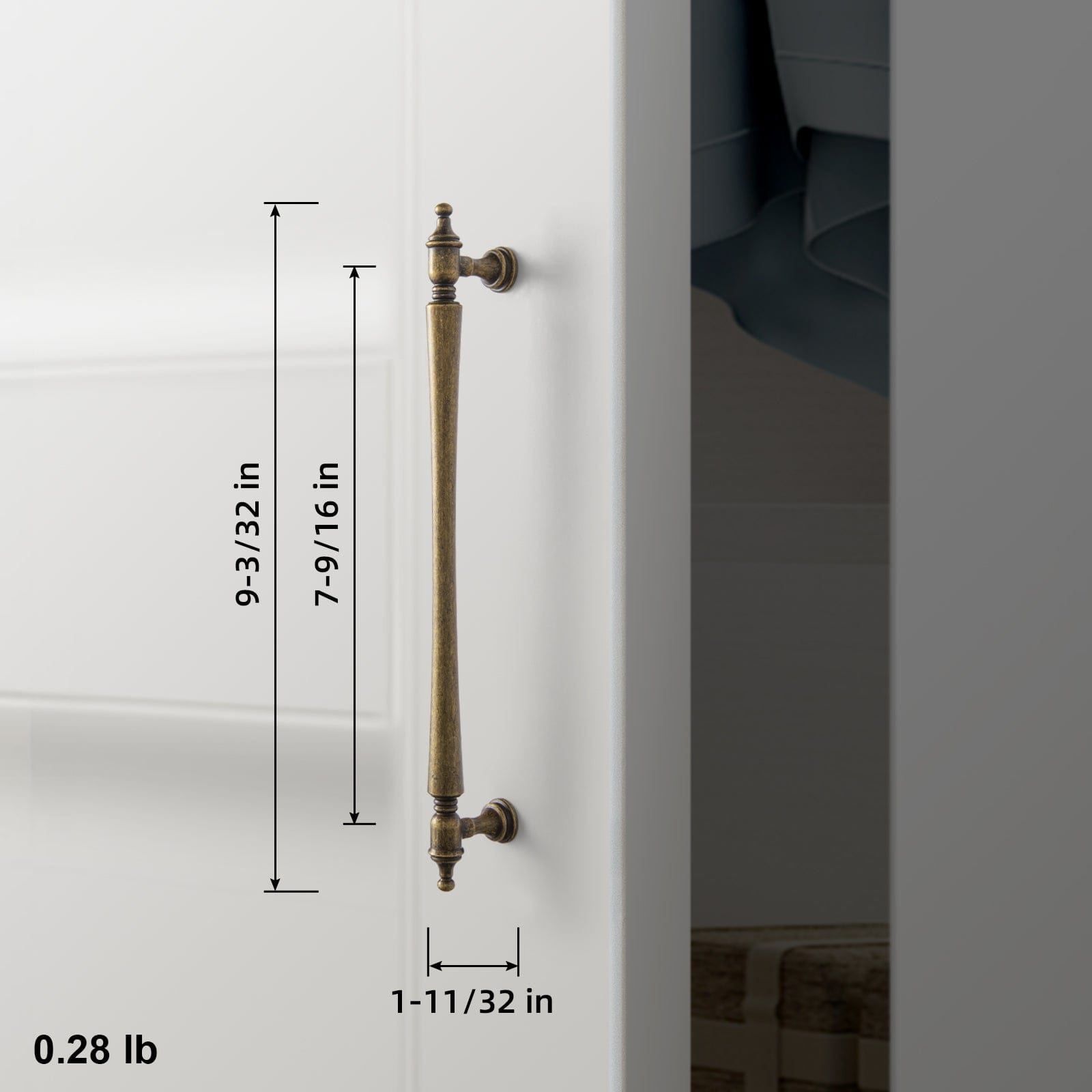 Goo-Ki Ornate Tapered Cabinet Handle with Sculpted Detailing Vintage Hardware for Kitchen