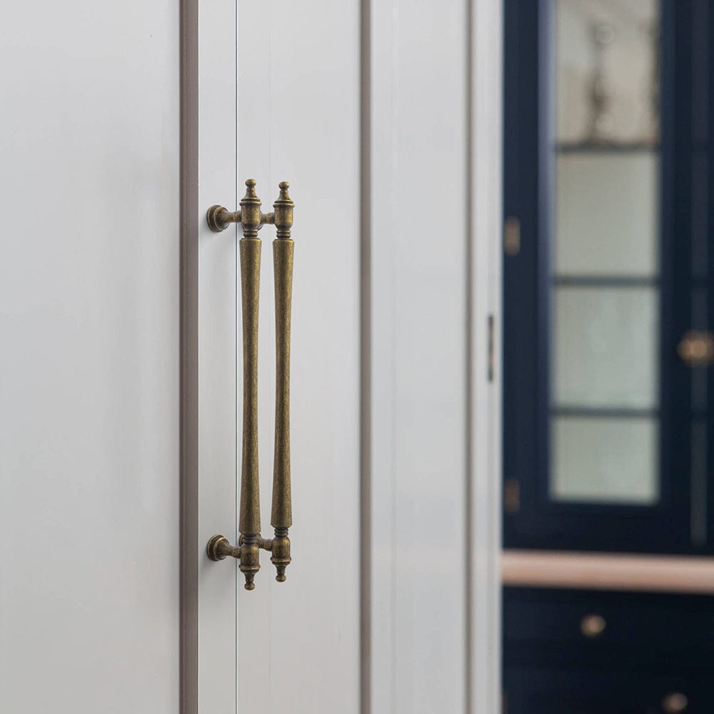 Goo-Ki Ornate Tapered Cabinet Handle with Sculpted Detailing Vintage Hardware for Kitchen