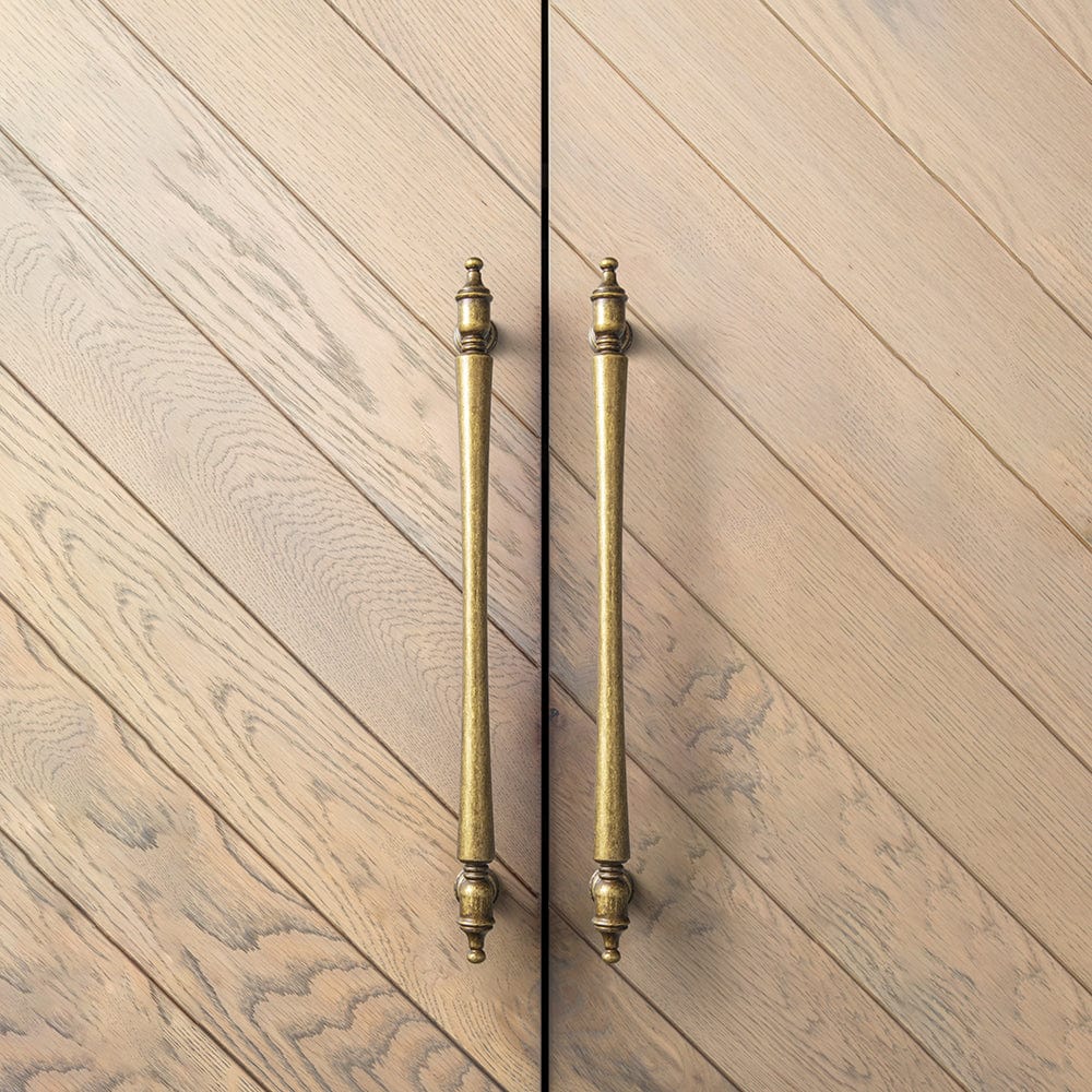 Goo-Ki Ornate Tapered Cabinet Handle with Sculpted Detailing Vintage Hardware for Kitchen