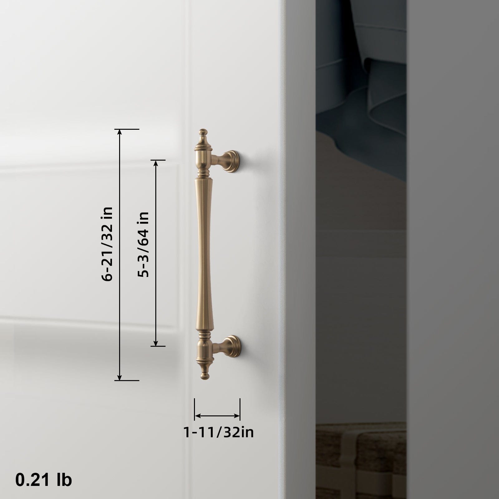 Goo-Ki Ornate Tapered Cabinet Handle with Sculpted Detailing Vintage Hardware for Kitchen