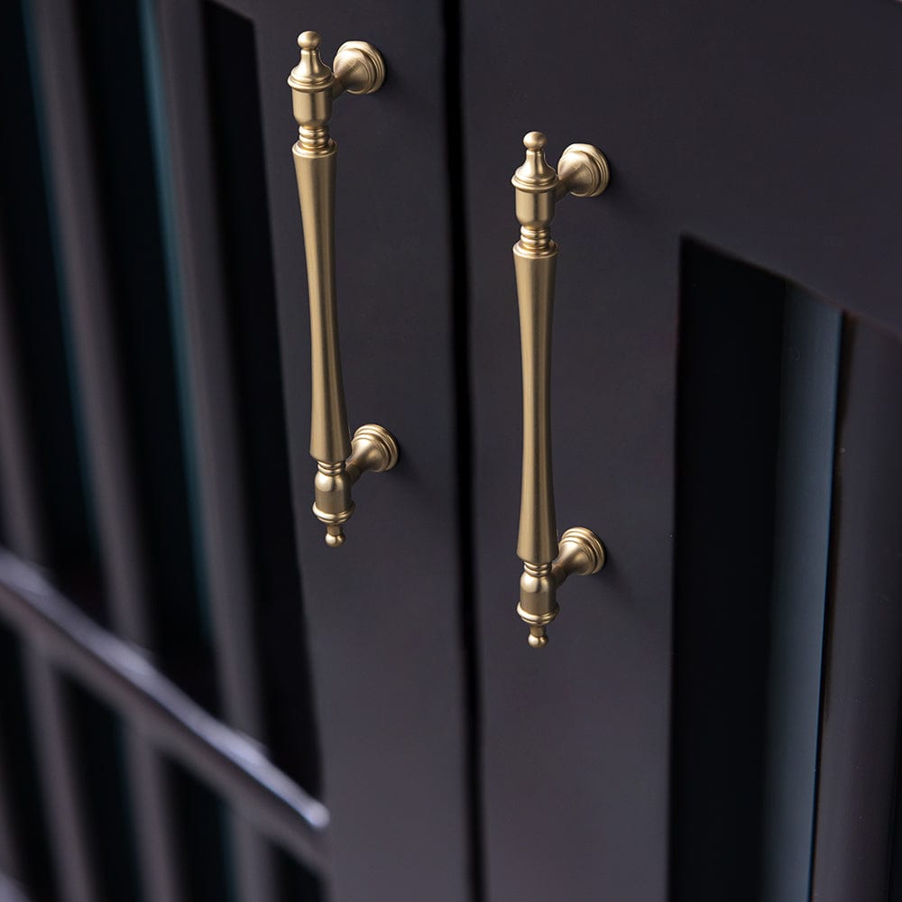 Goo-Ki Ornate Tapered Cabinet Handle with Sculpted Detailing Vintage Hardware for Kitchen