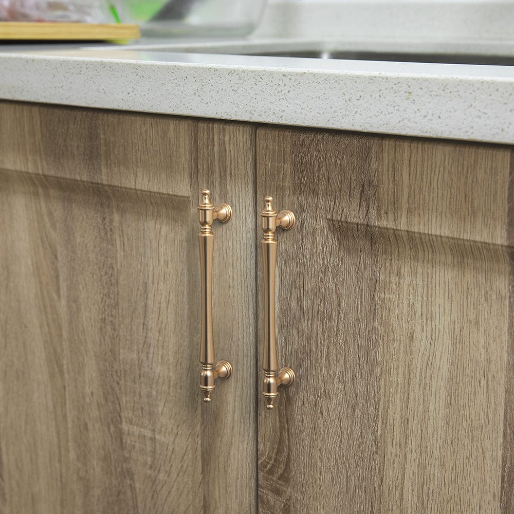 Goo-Ki Ornate Tapered Cabinet Handle with Sculpted Detailing Vintage Hardware for Kitchen