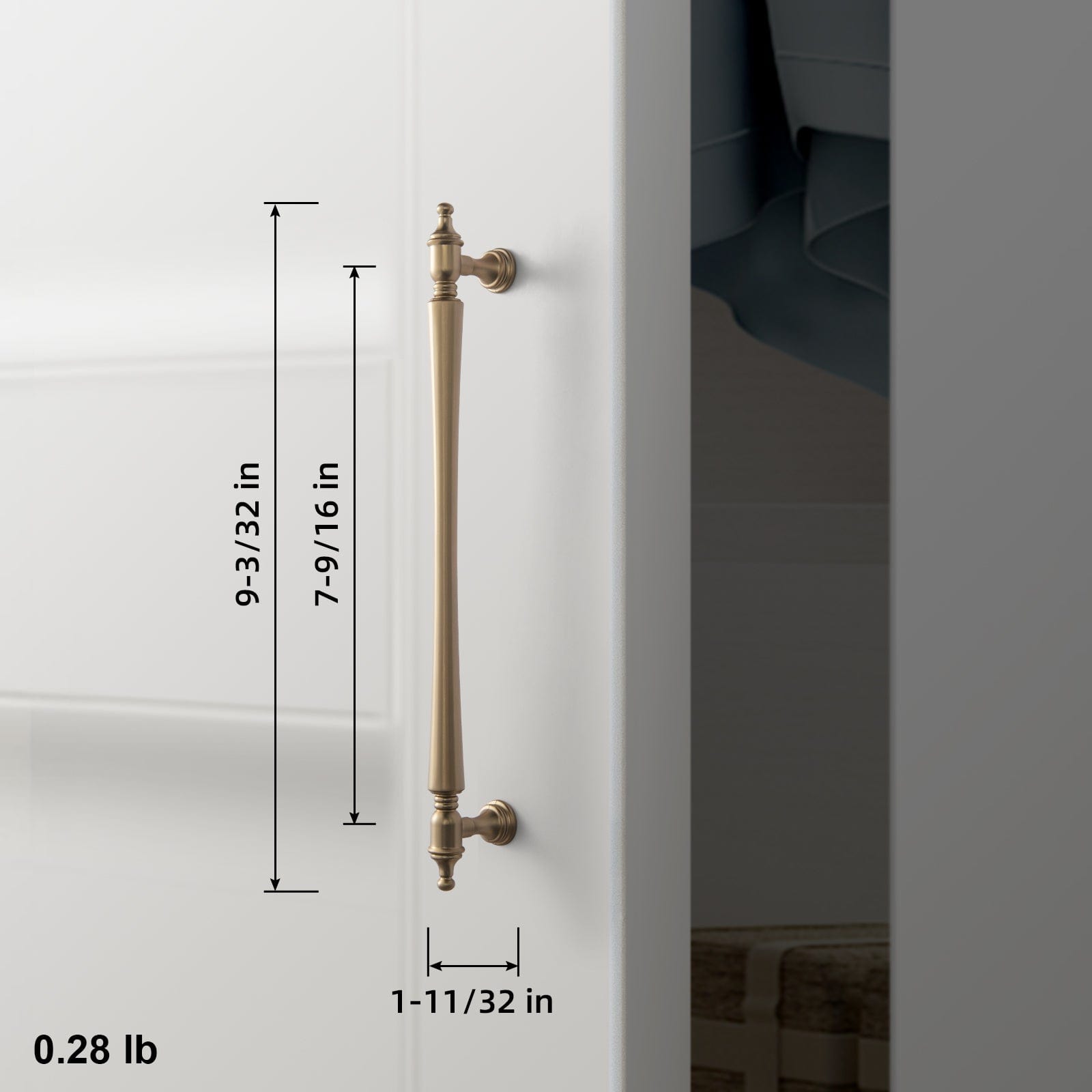 Goo-Ki Ornate Tapered Cabinet Handle with Sculpted Detailing Vintage Hardware for Kitchen