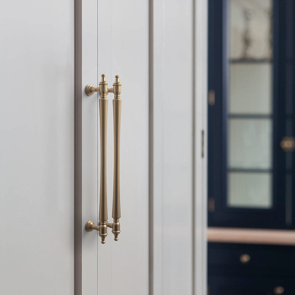 Goo-Ki Ornate Tapered Cabinet Handle with Sculpted Detailing Vintage Hardware for Kitchen