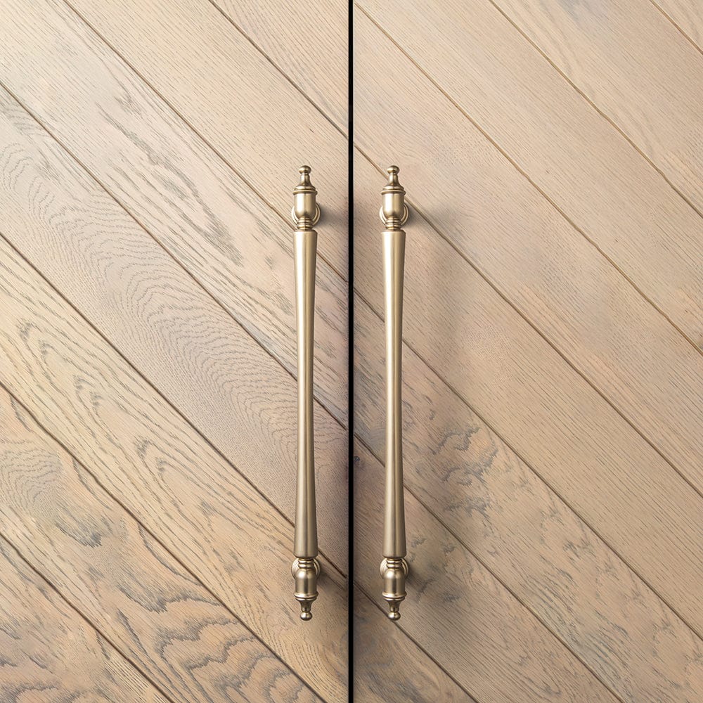 Goo-Ki Ornate Tapered Cabinet Handle with Sculpted Detailing Vintage Hardware for Kitchen