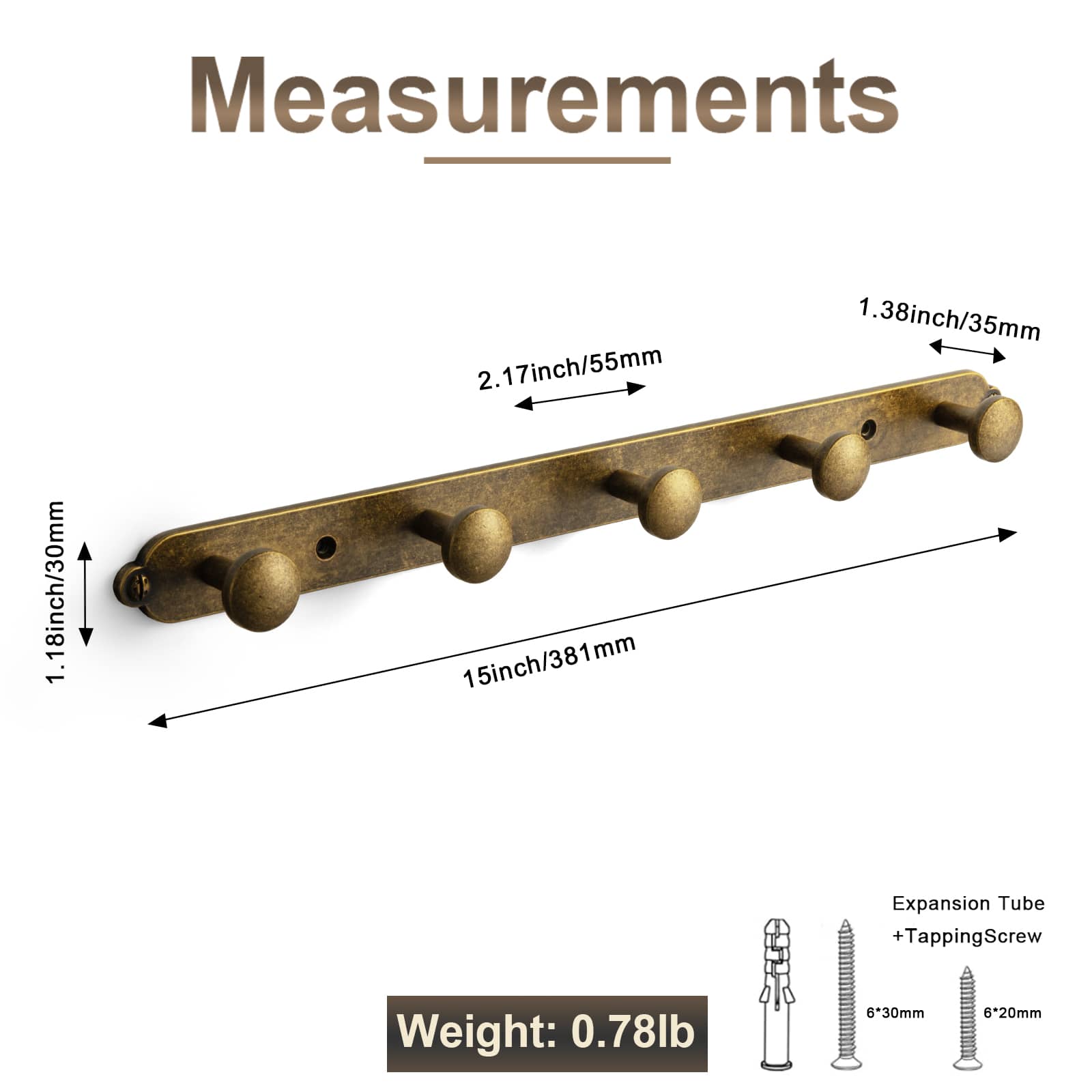 Goo-Ki Ornate Traditional Aged Zinc Alloy Coat Hanger Rail, Wall Mounted Hooks for Coats, Towels & Accessories
