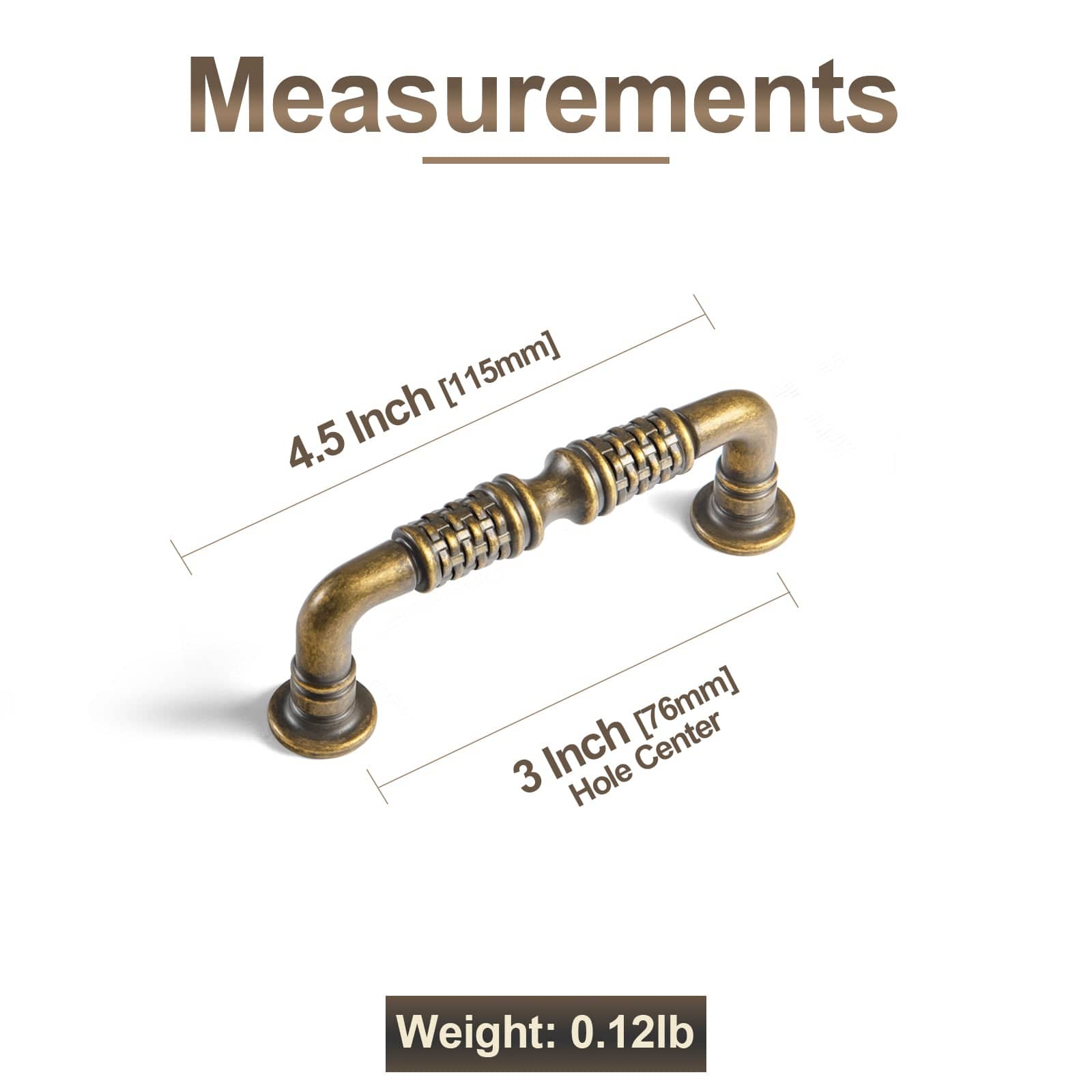 Goo-Ki Ornate Woven Pattern Zinc Alloy Cabinet Knobs & Pulls - Retro Style Hardware for Kitchen Cabinets