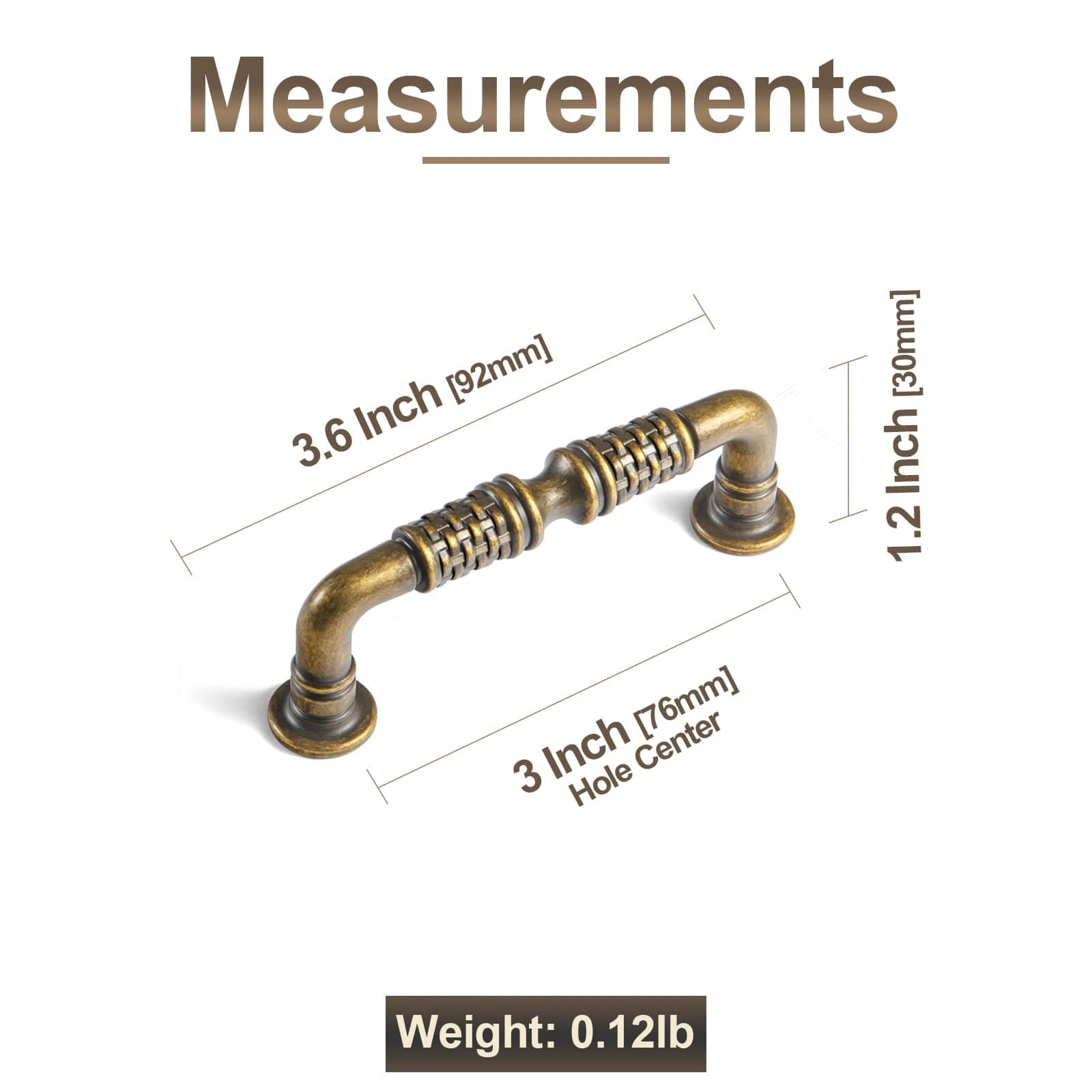 Goo-Ki Ornate Woven Pattern Zinc Alloy Cabinet Knobs & Pulls - Retro Style Hardware for Kitchen Cabinets