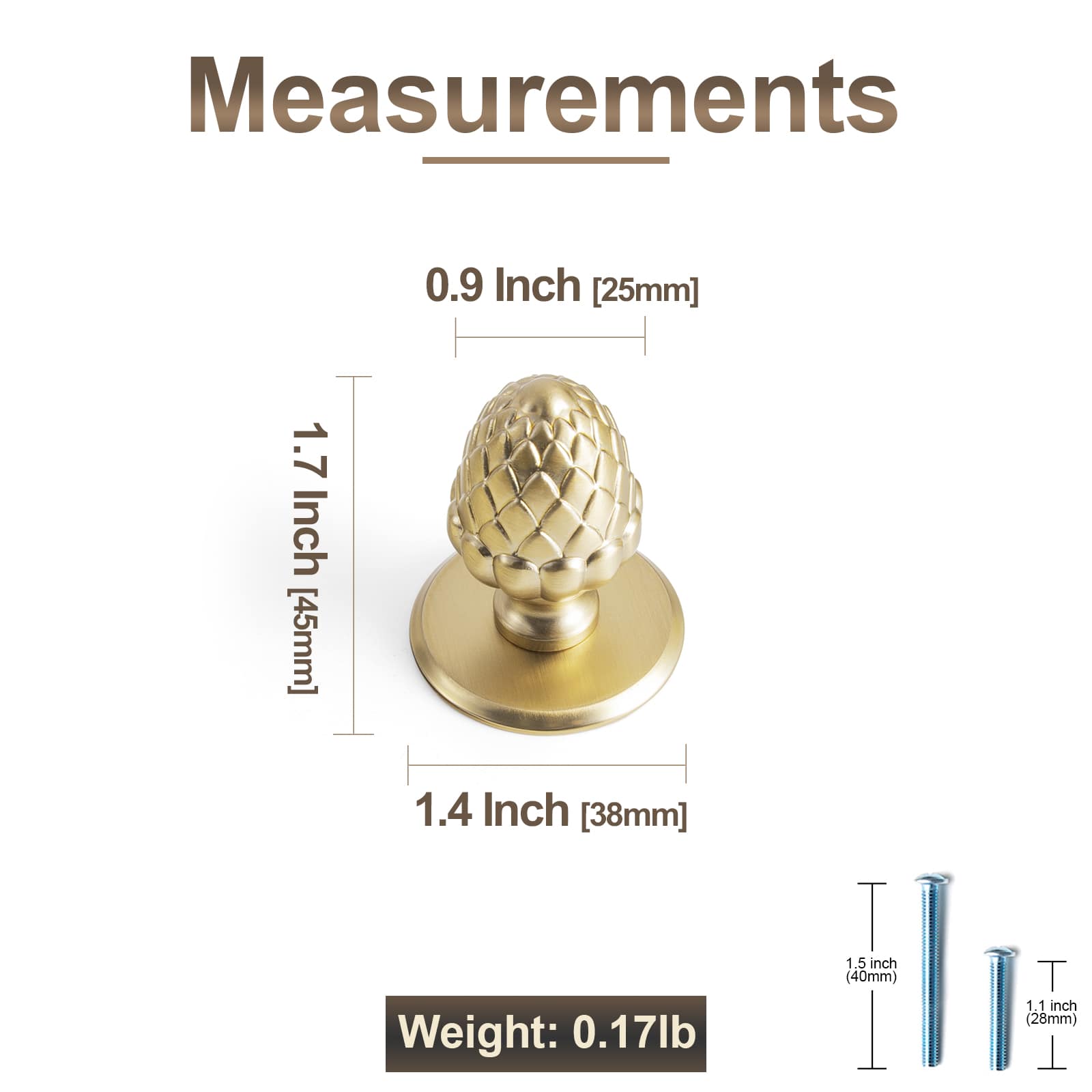 Goo-Ki Pinecone-Shaped Cabinet Knobs Premium Zinc Alloy Decorative Drawer Knobs with Multiple Styles of Round Backplates