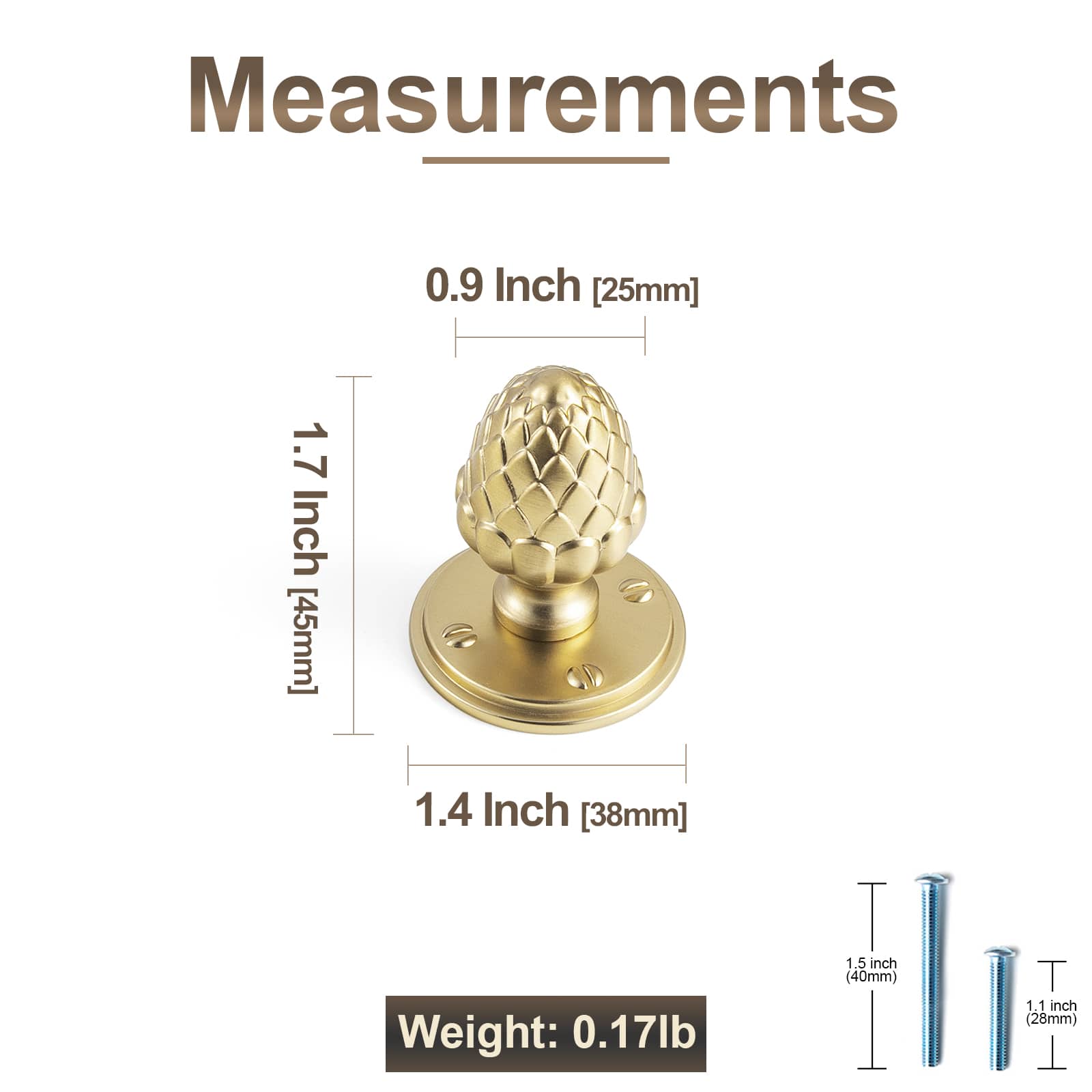 Goo-Ki Pinecone-Shaped Cabinet Knobs Premium Zinc Alloy Decorative Drawer Knobs with Multiple Styles of Round Backplates