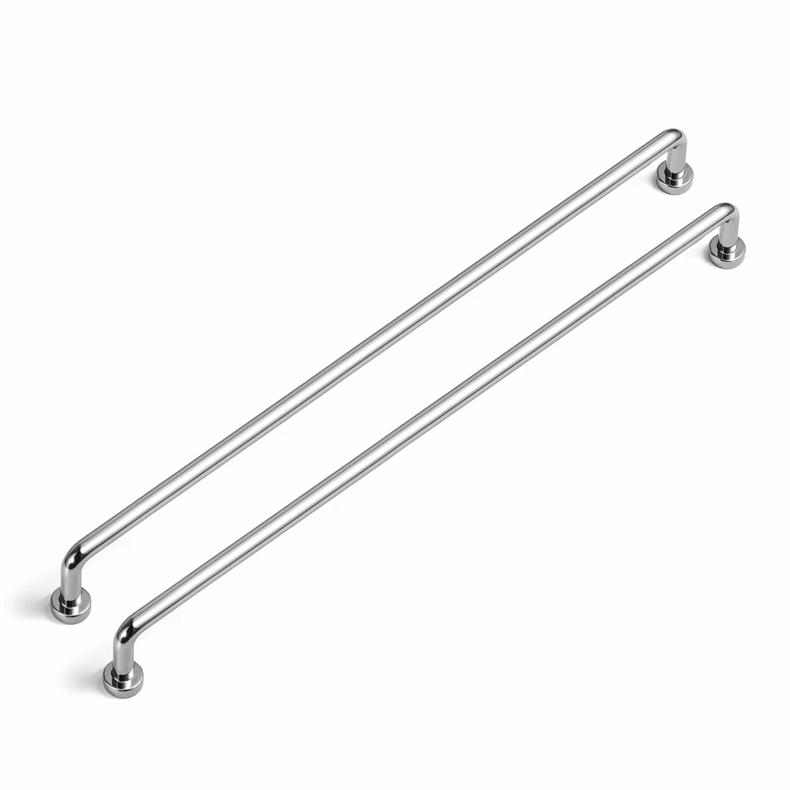 Goo-Ki Polished Chrome / 10'' Hole Center / 6 Pack Antique Rustic Vintage Cabinet Bar Pulls Decorative Drawer Handles