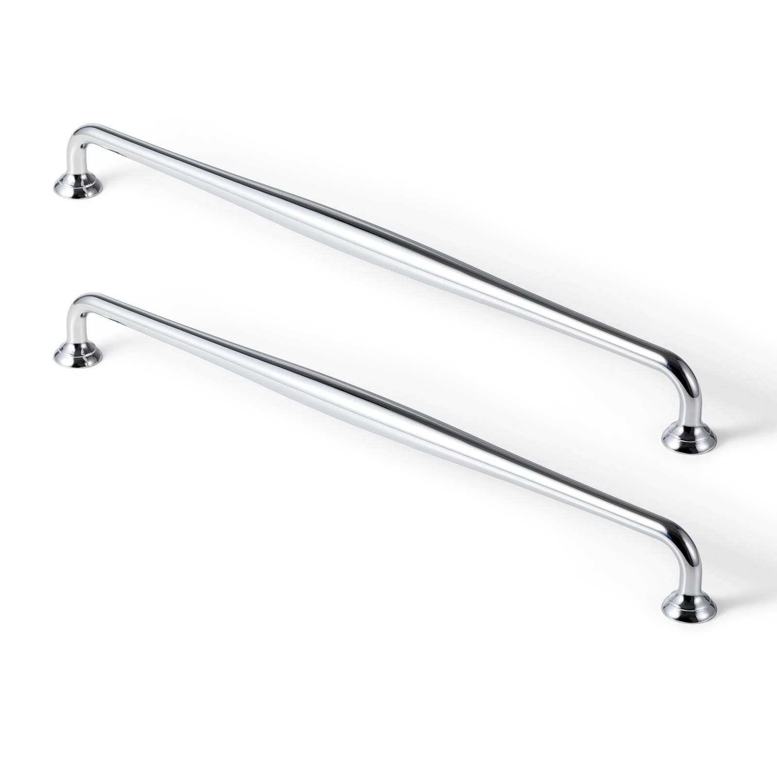 Goo-Ki Polished Chrome / 12.6'' Hole Center / 6 Pack Antique Brass Cabinet Pulls Solid Drawer Handles for Kitchen