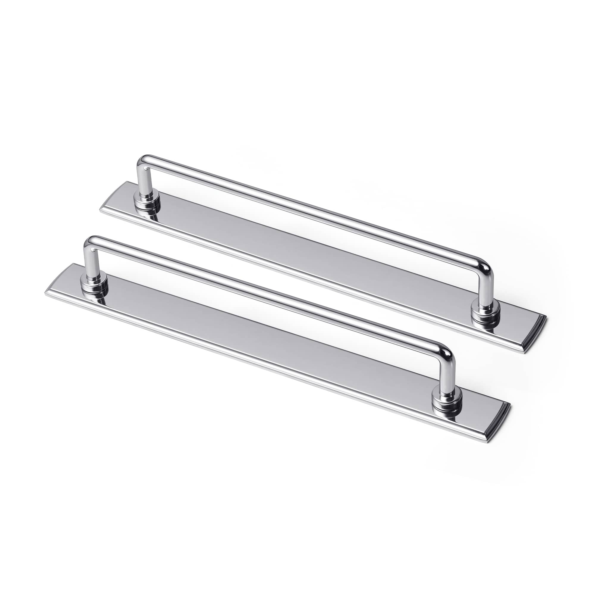Goo-Ki Polished Chrome / G011 / 7.6'' Hole Center 2 Pack Cabinet Bar Pulls with Back Plate Vintage Drawer Handles Home Improvement Hardware
