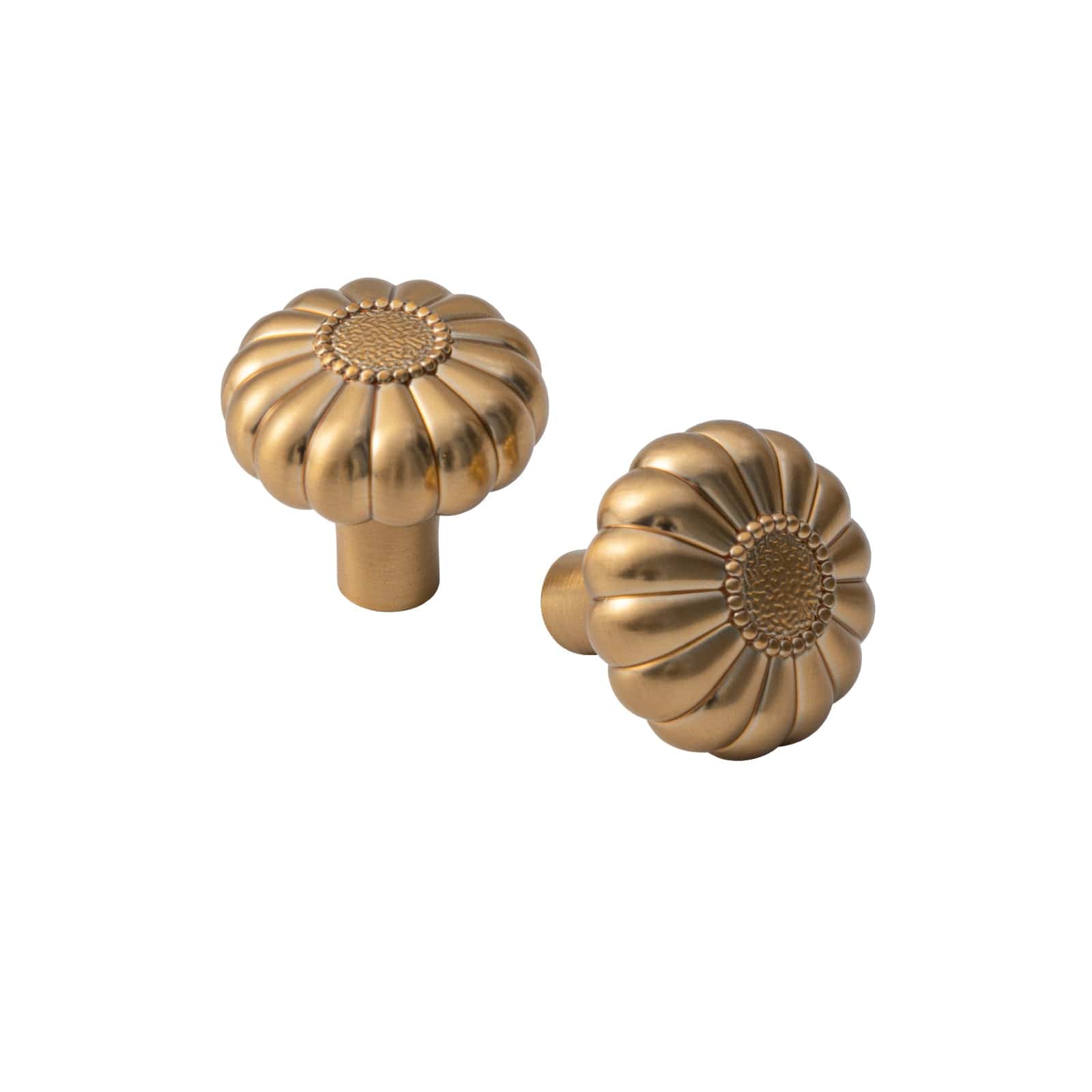 Goo-Ki Pumpkin Shape Vintage Cabinet Knobs 1.25 Inch Diameter Drawer Knobs