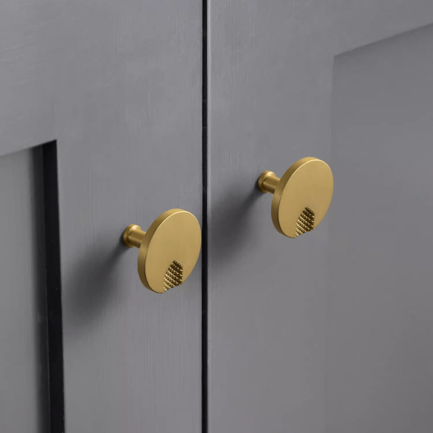 Goo-Ki Pure Copper Brushed Texture Single Hole Cabinet Knob Simple Drawer Handle