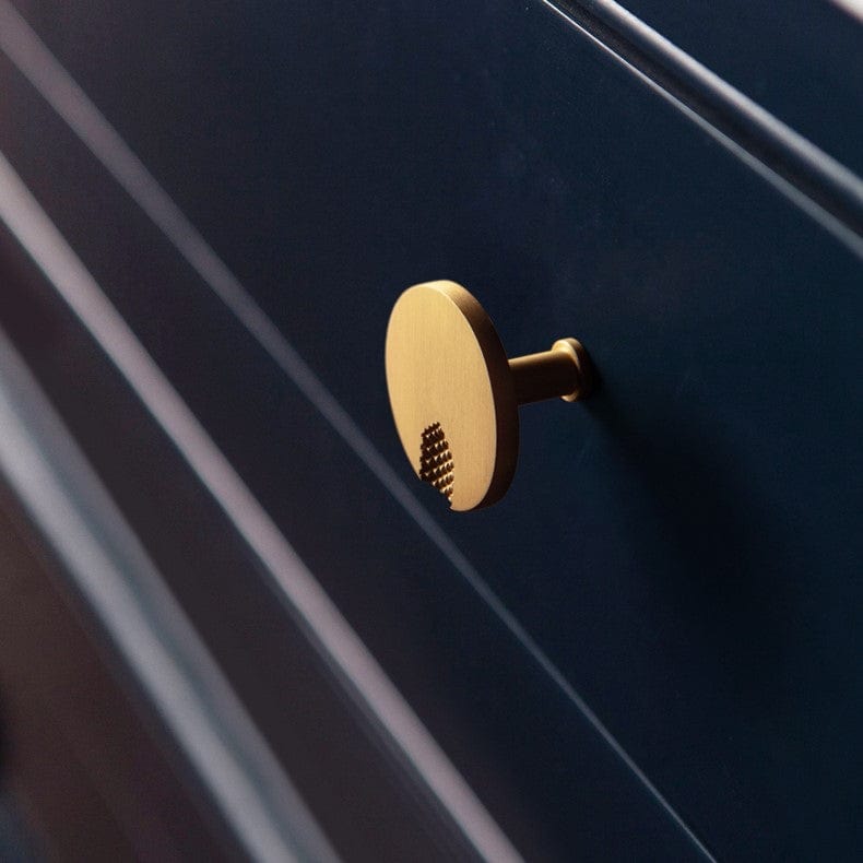 Goo-Ki Pure Copper Brushed Texture Single Hole Cabinet Knob Simple Drawer Handle