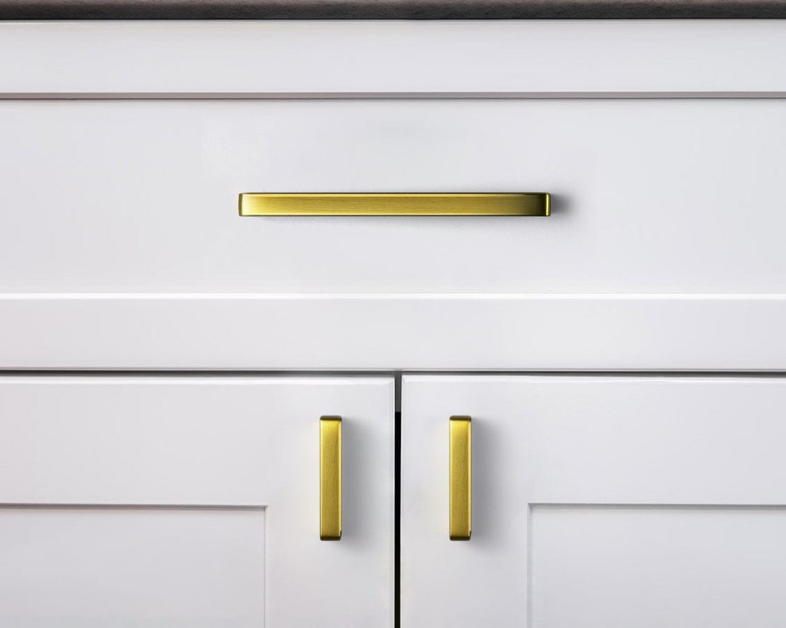 Goo-Ki Rectangular Kitchen Drawer Pulls Finger Pull Modern Zinc Alloy Cabinet Handles