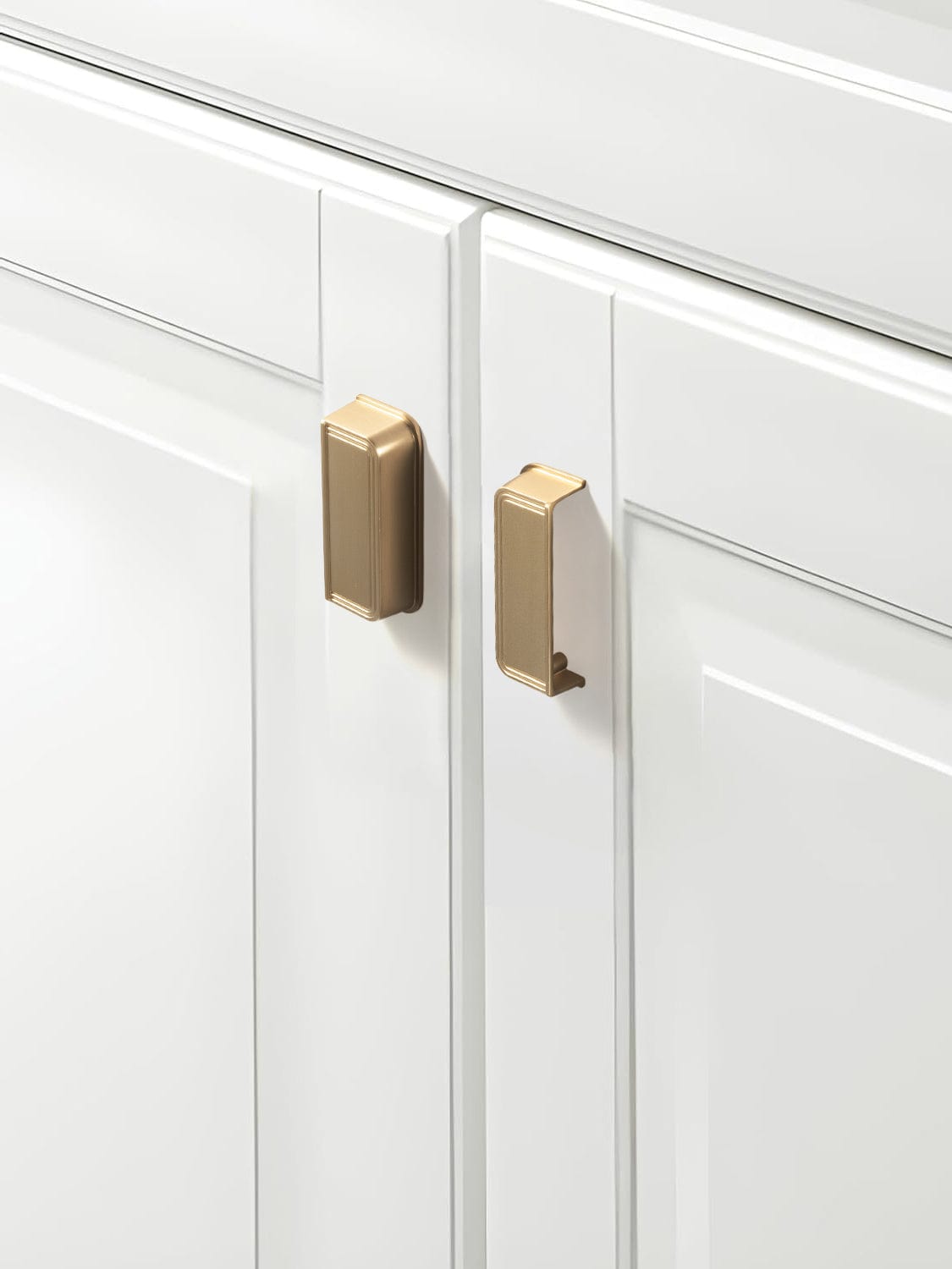 Goo-Ki Rectangular Profile Cabinet Pulls with Trimmed Edges - Retro Drawer Handles