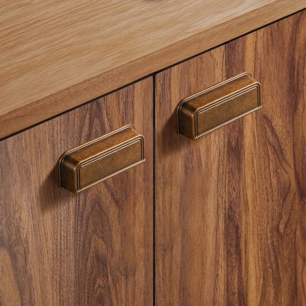 Goo-Ki Rectangular Profile Cabinet Pulls with Trimmed Edges - Retro Drawer Handles