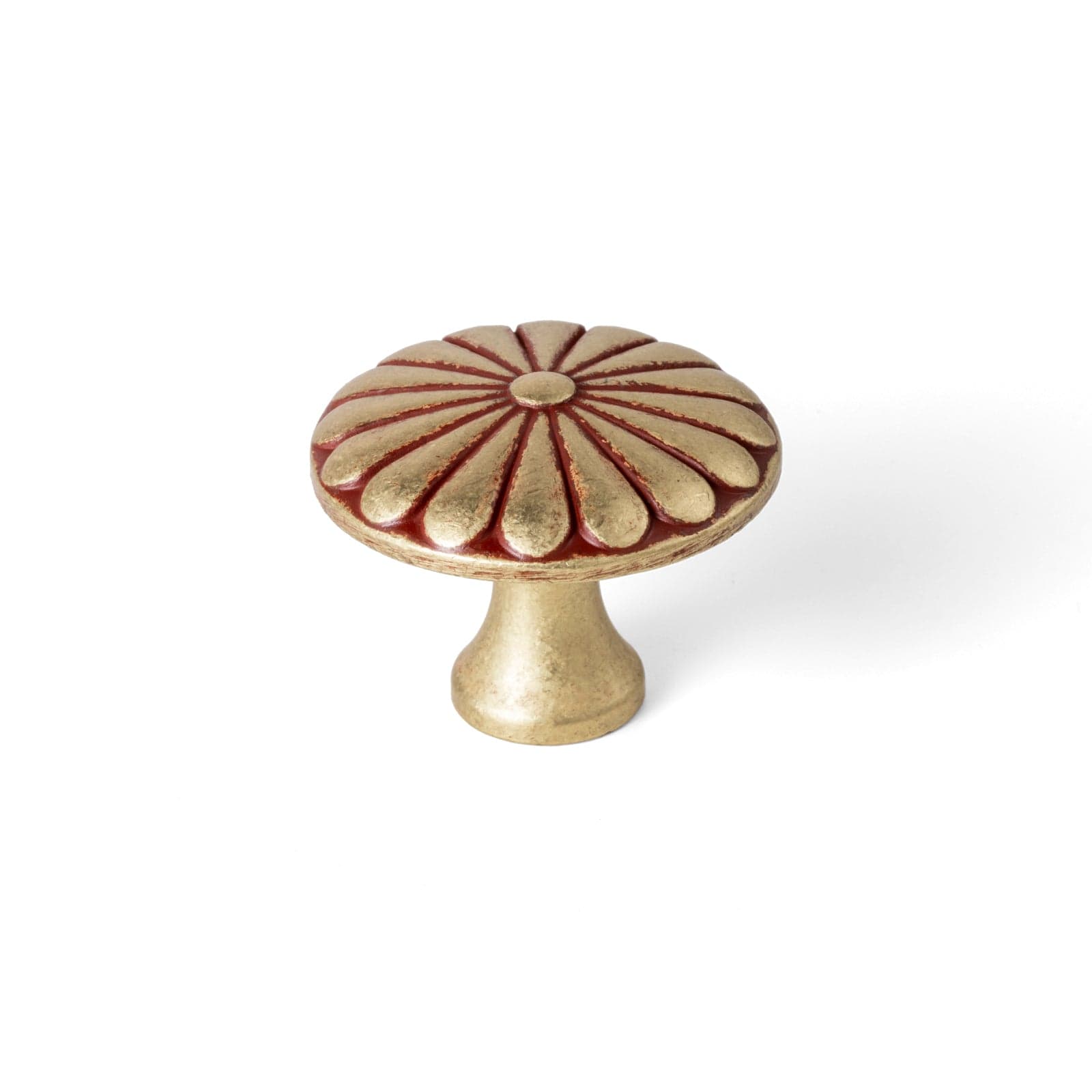 Goo-Ki Red-Yellow Vintage / Knob / 6 Pack Chrysanthemum Pattern Embossed Cabinet Knobs Distressed Zinc Alloy Furniture Hardware