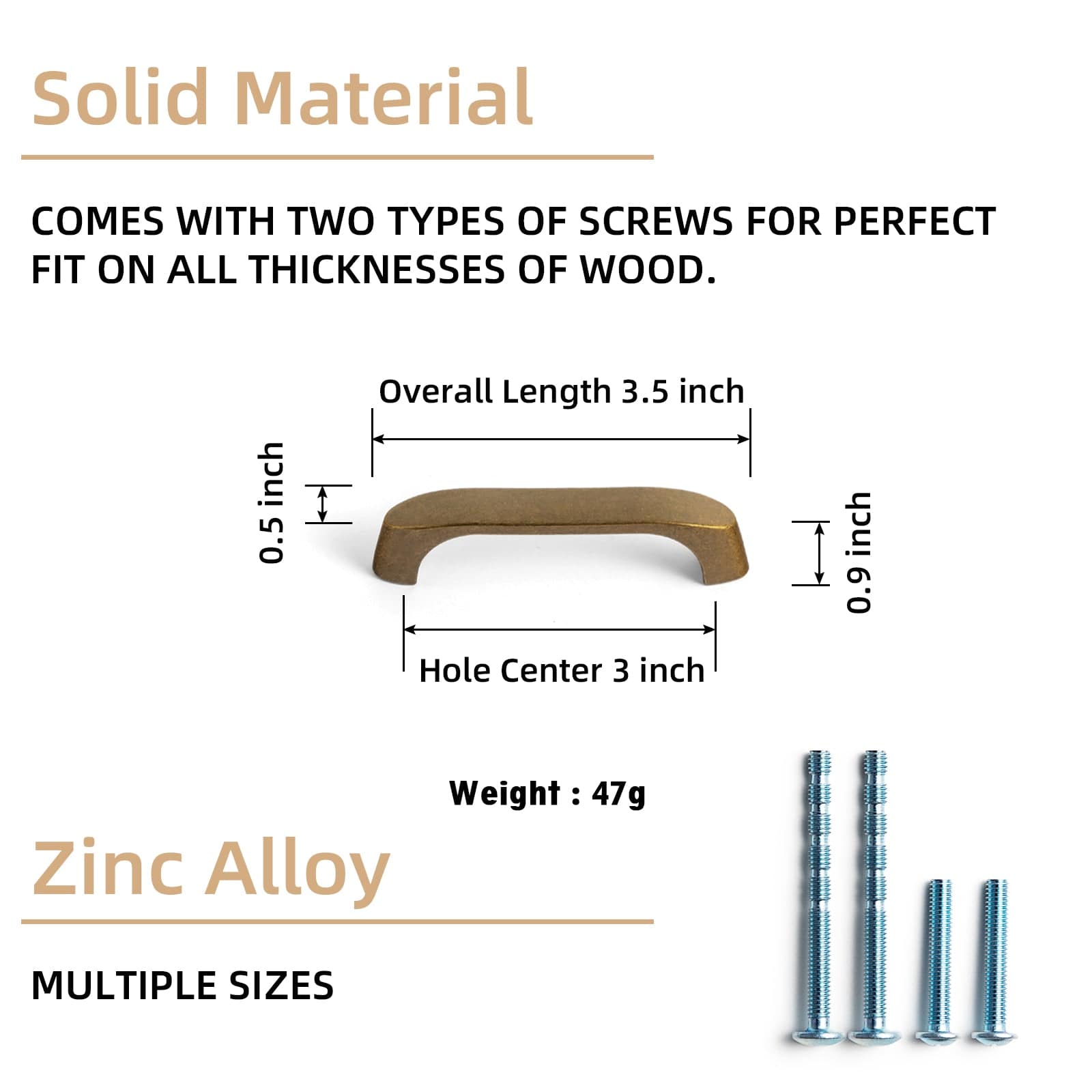 Goo-Ki Retro Brass Cabinet Handles Timeless Drawer Pulls for Classic Furniture Revival