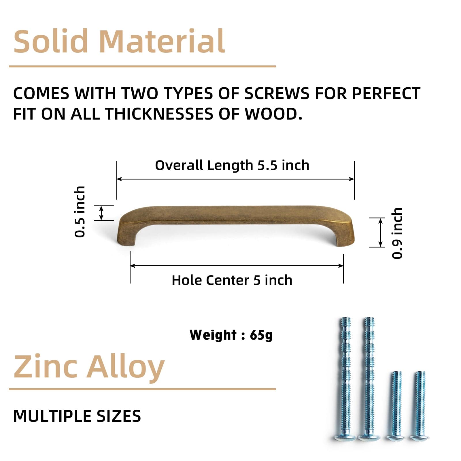 Goo-Ki Retro Brass Cabinet Handles Timeless Drawer Pulls for Classic Furniture Revival