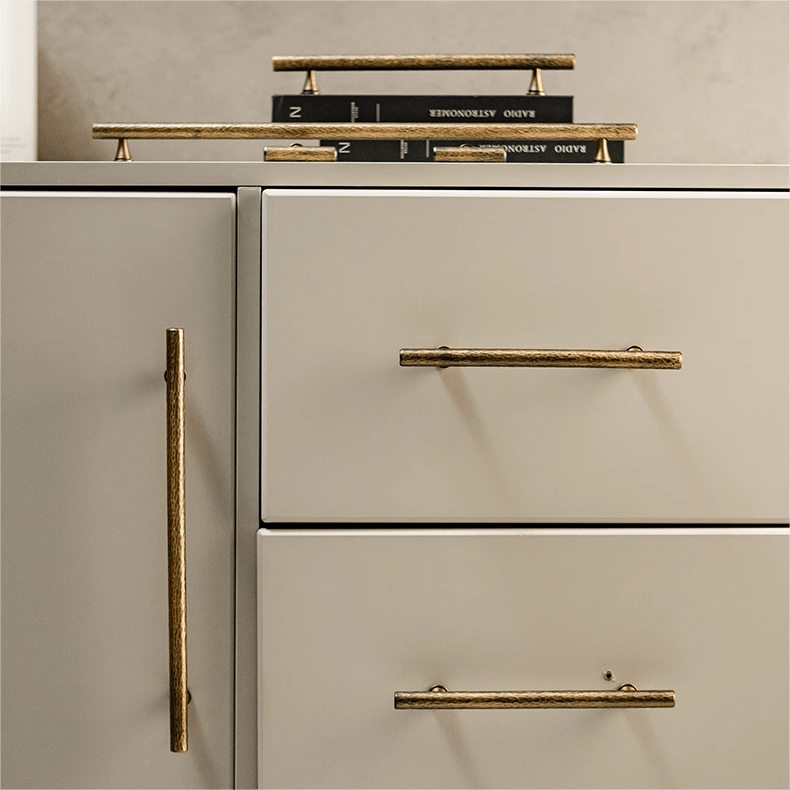 Goo-Ki Retro Bronze Handmade Solid Brass Cabinet Bar Pulls Hammerline Brass Pulls
