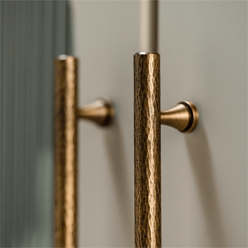 Goo-Ki Retro Bronze Handmade Solid Brass Cabinet Bar Pulls Hammerline Brass Pulls