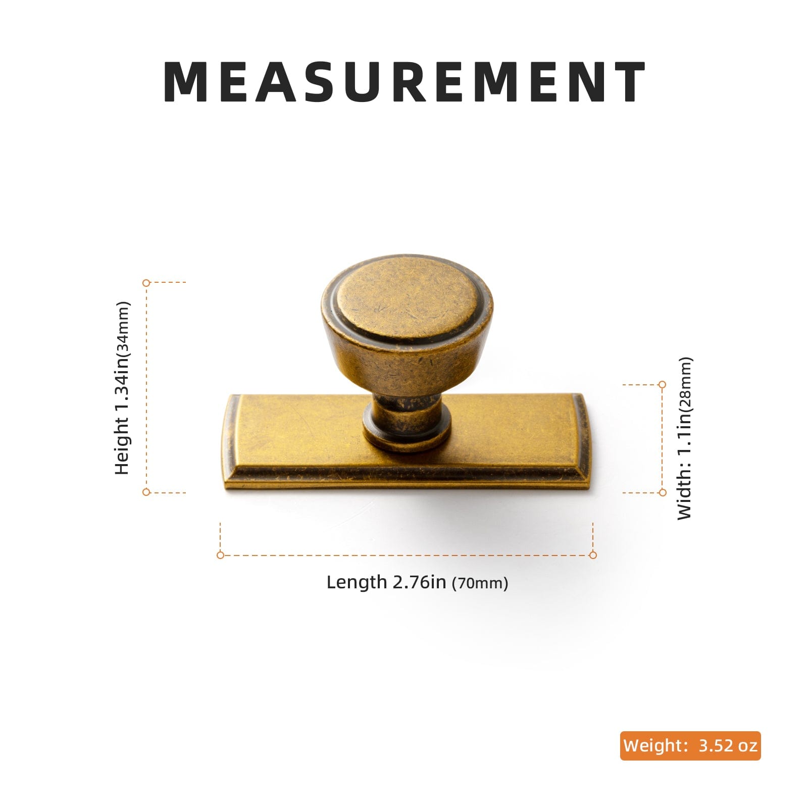 Goo-Ki Retro Drawer Knobs for Dresser Cupboard Solid Zinc Alloy Single Hole Cabinet Hardware