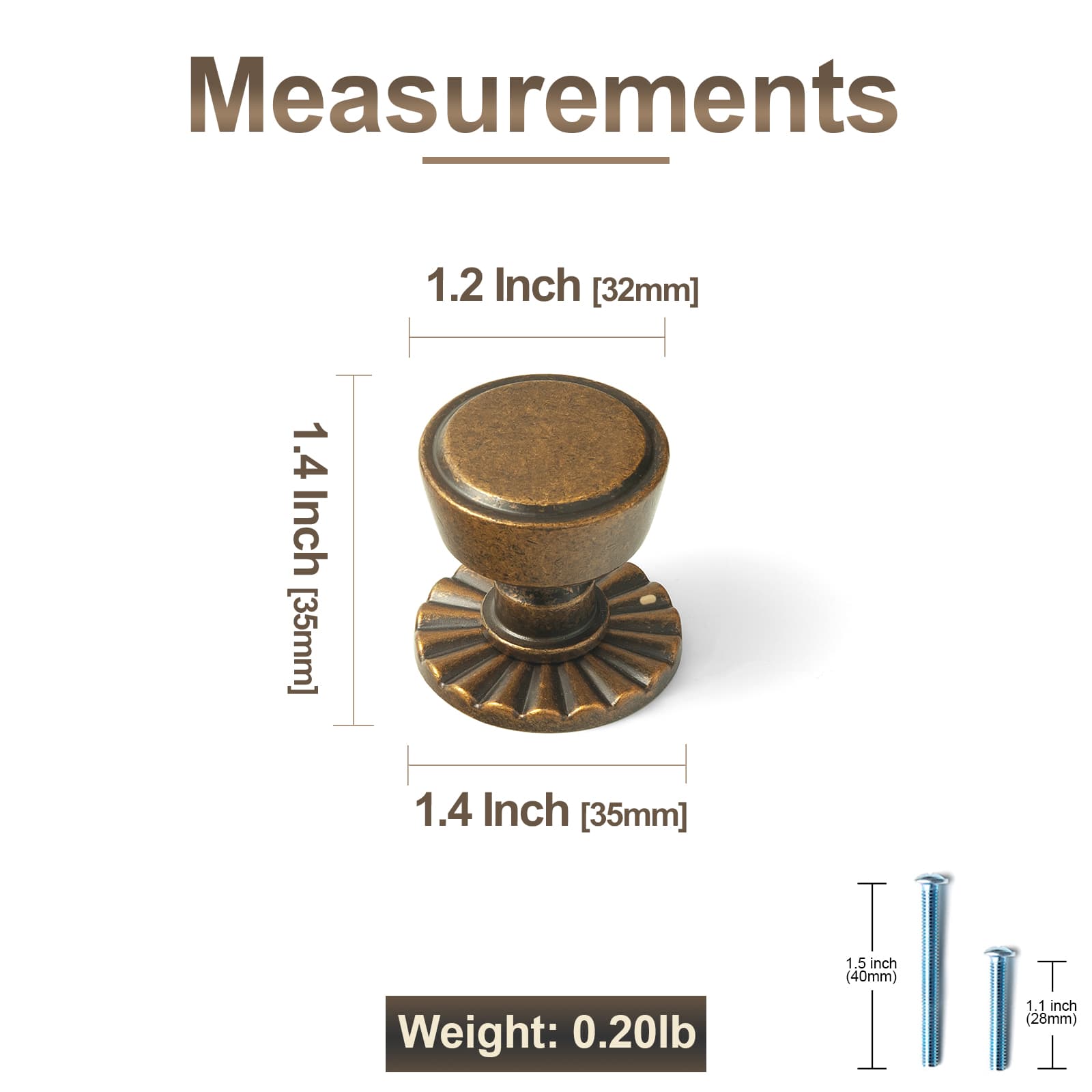 Goo-Ki Retro Drawer Knobs for Dresser Cupboard Solid Zinc Alloy Single Hole Cabinet Hardware
