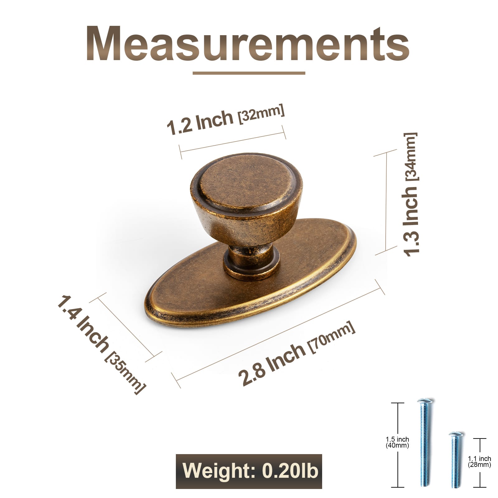 Goo-Ki Retro Drawer Knobs for Dresser Cupboard Solid Zinc Alloy Single Hole Cabinet Hardware